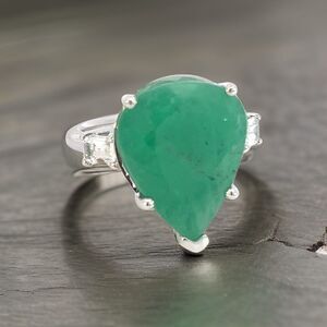 Natural Emerald Diamond Ring 7 14k White Gold 10.97 TCW Certified $4,950 311003